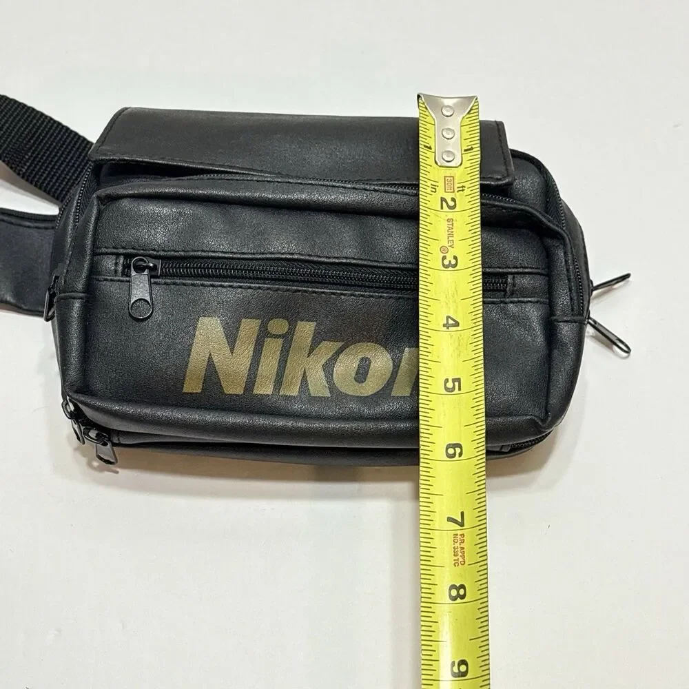 Black Vintage Nikon Leatherette Waist/Fanny Pack / Cross Body Bag